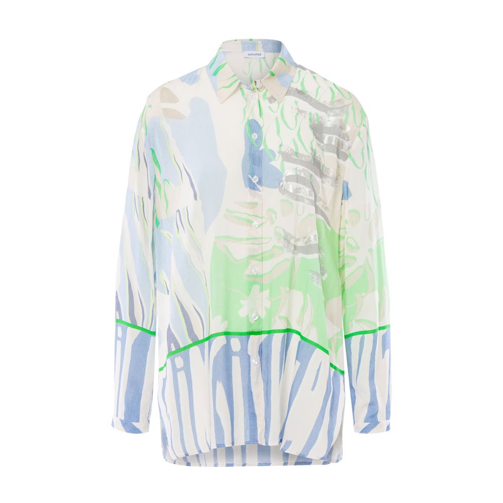 Abstract Print Oversize Blouse J4057