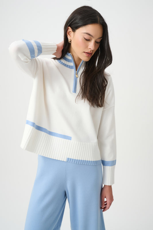 Striped Mock Neck Jumper