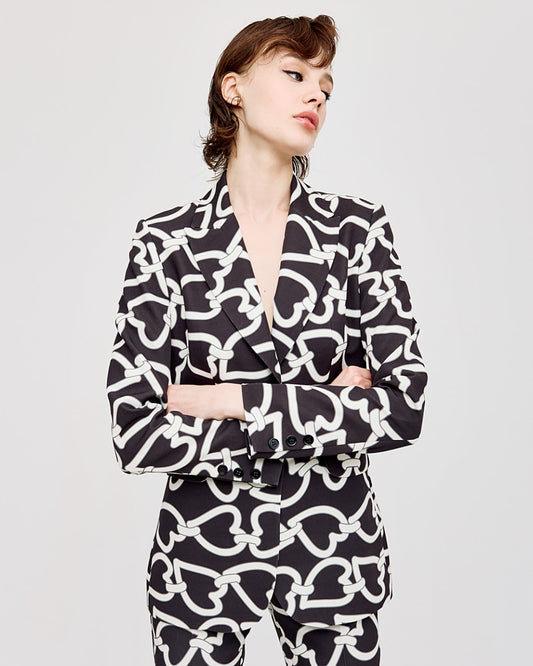 Access Heart Printed Tailored Blazer