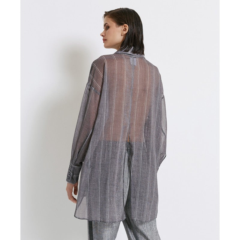 Access Fashion Striped shirt with Pussy Bow 44-7028