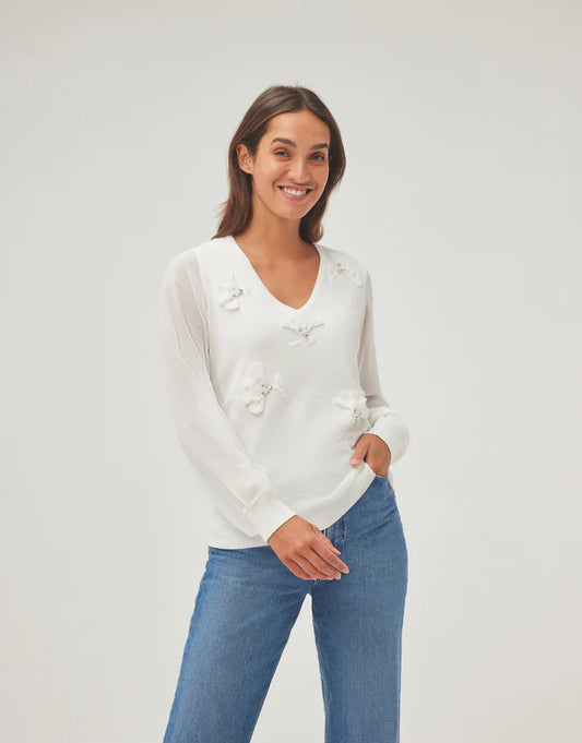 Elena Jumper with Embossed Flowers