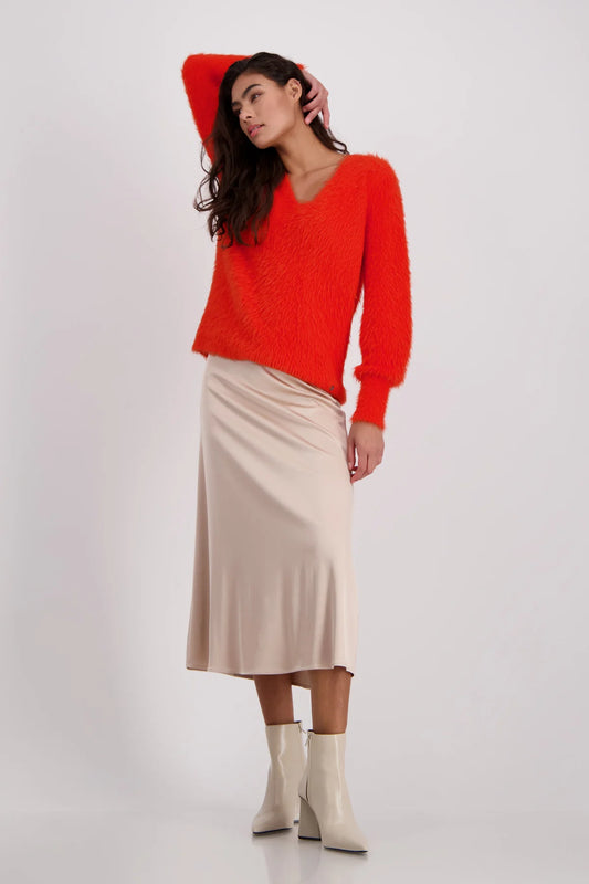 Italian Feel Satin Midi Skirt