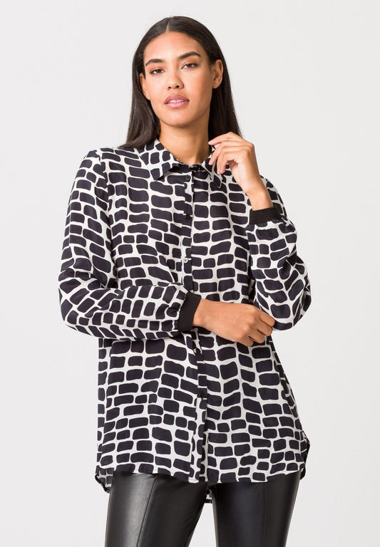 Monochrome Pattern Print Shirt