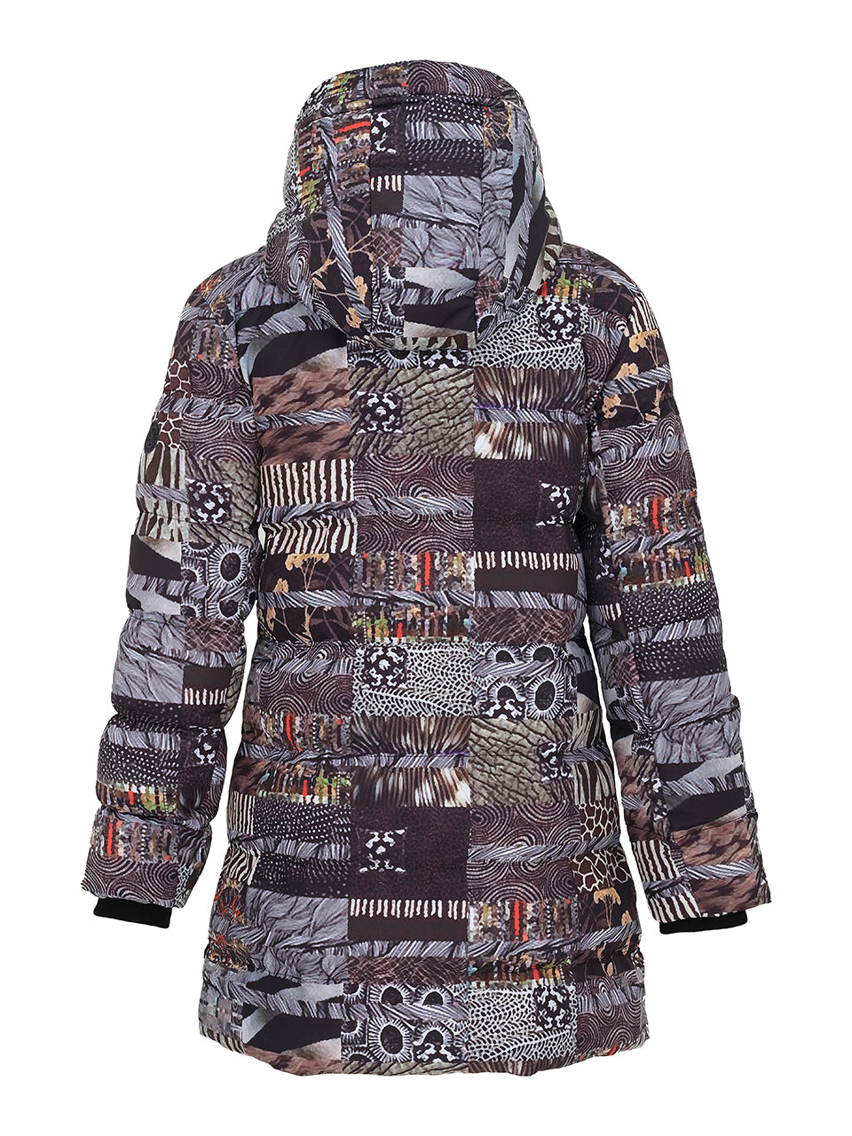 Mixed Animal Print Puffer Coat