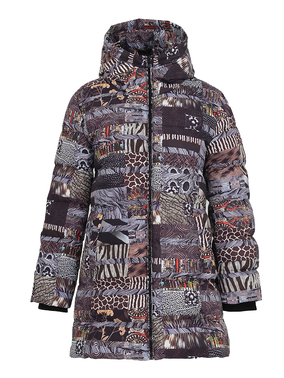 Mixed Animal Print Puffer Coat - Lucindas on-line