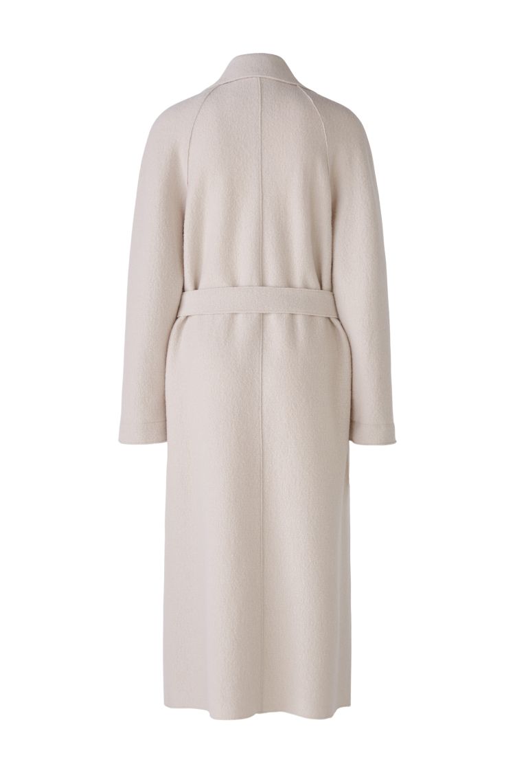 Stone Double-breasted Wool Coat with Belt 79297