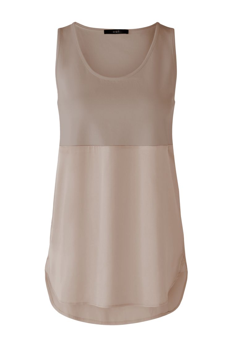 Neutral Longline Satin Trim Vest Top 79828