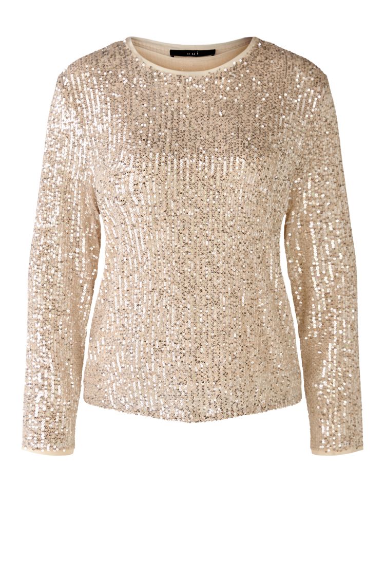 Champagne Long Sleeved Sequin Top