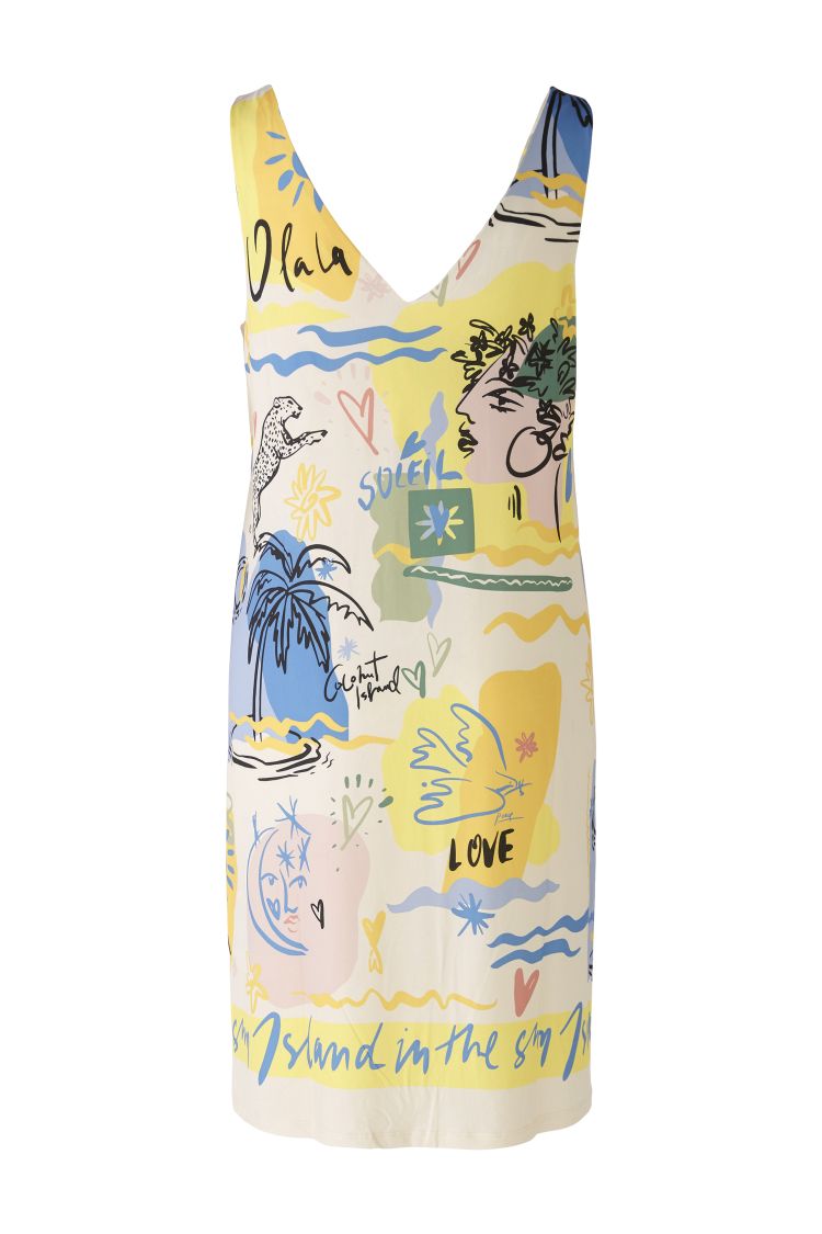 Oui Crease Free Dress in Vitamin Sea Print 87319