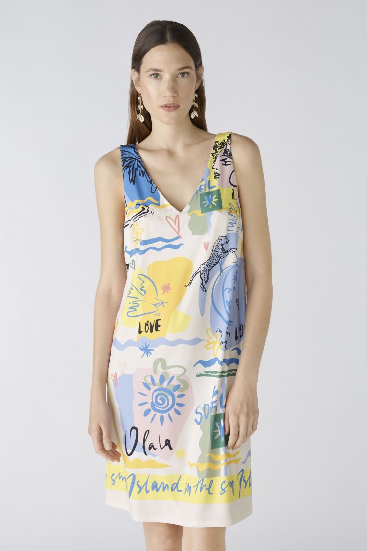 Oui Crease Free Dress in Vitamin Sea Print 87319