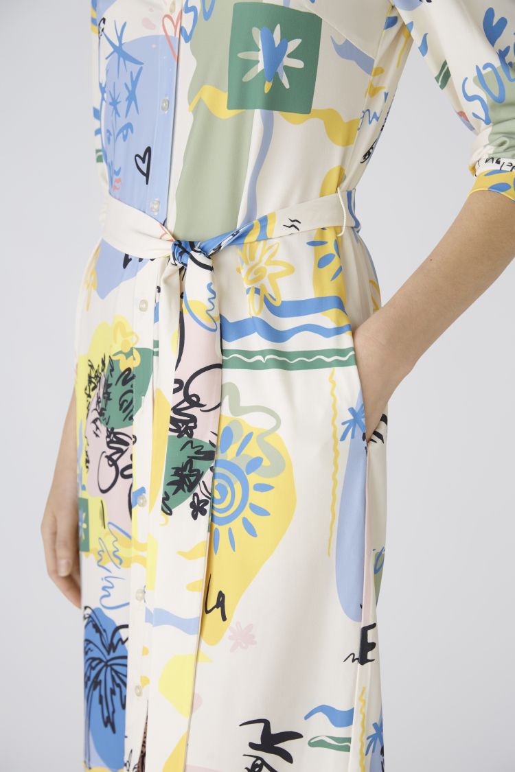 Oui Vitamin Sea Print Shirt Dress 87556