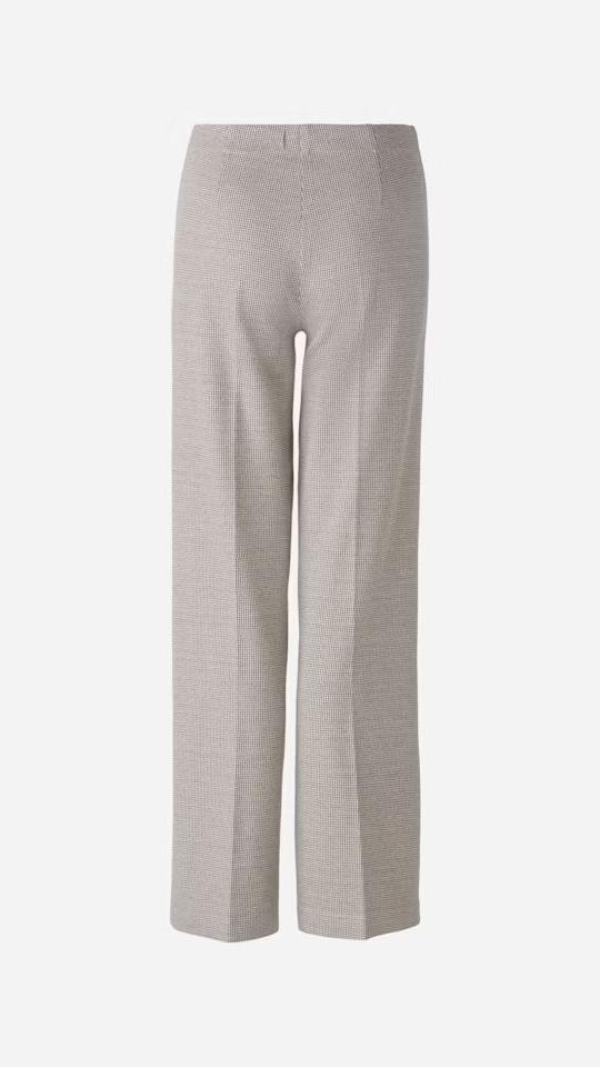 Soft Cotton Blend Houndstooth Pattern Trousers