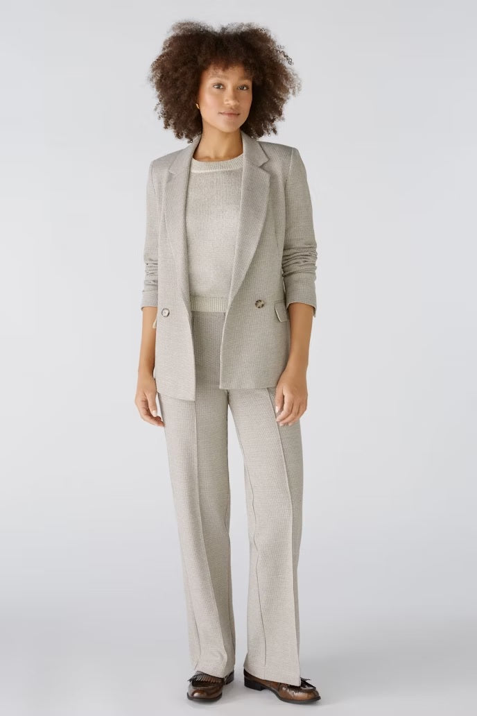 Oui Houndstooth Cotton Blend Blazer 89072