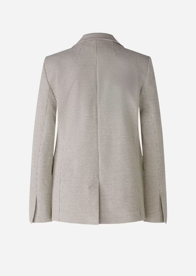Oui Houndstooth Cotton Blend Blazer 89072