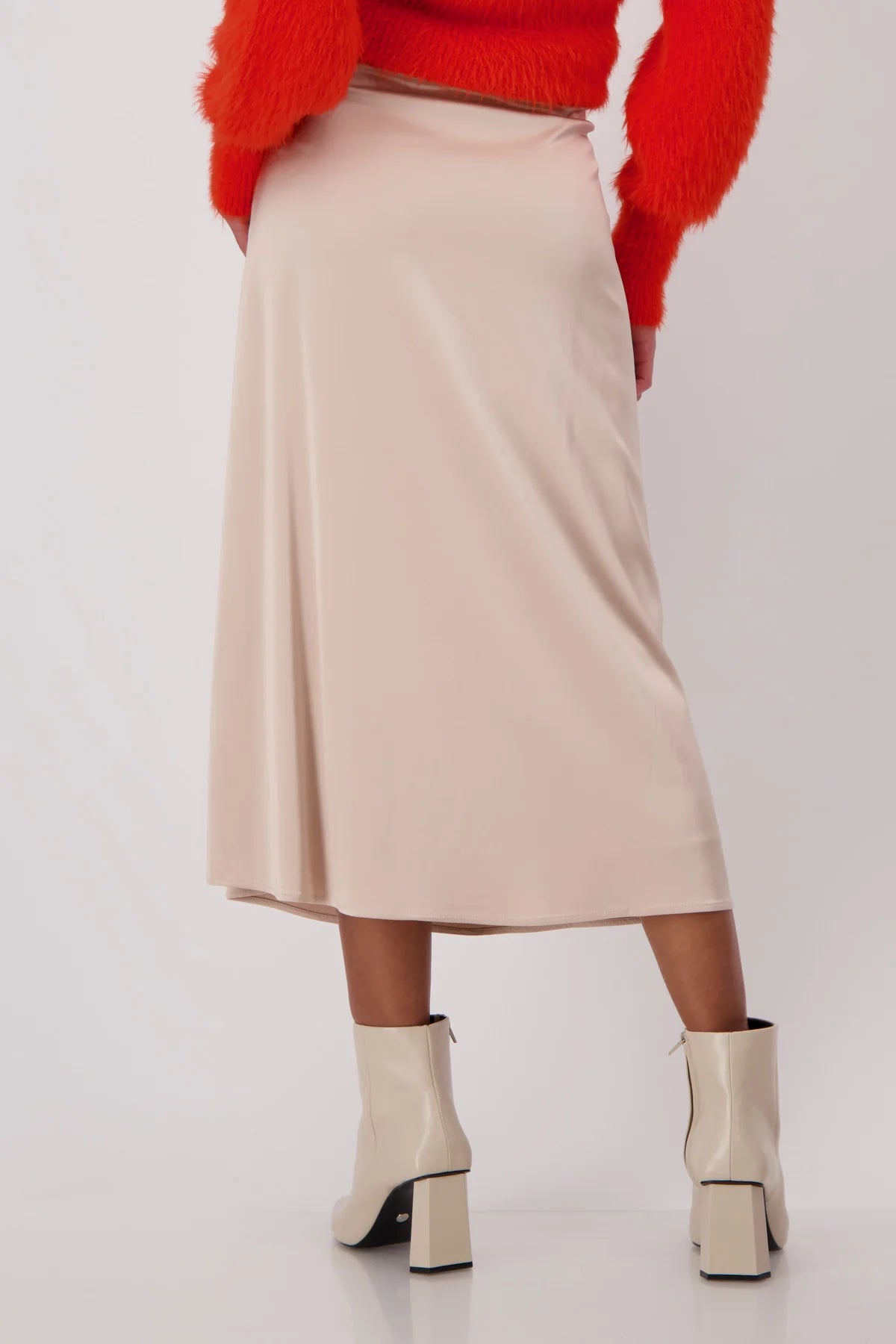 Italian Feel Satin Midi Skirt