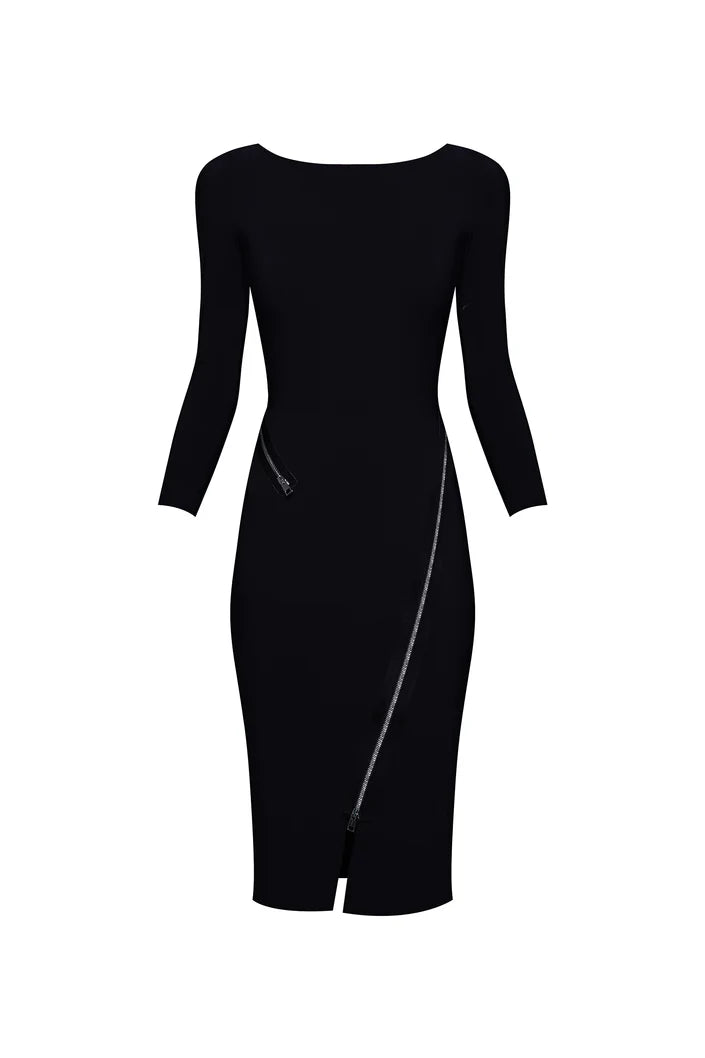 Elektris Zip Black Dress