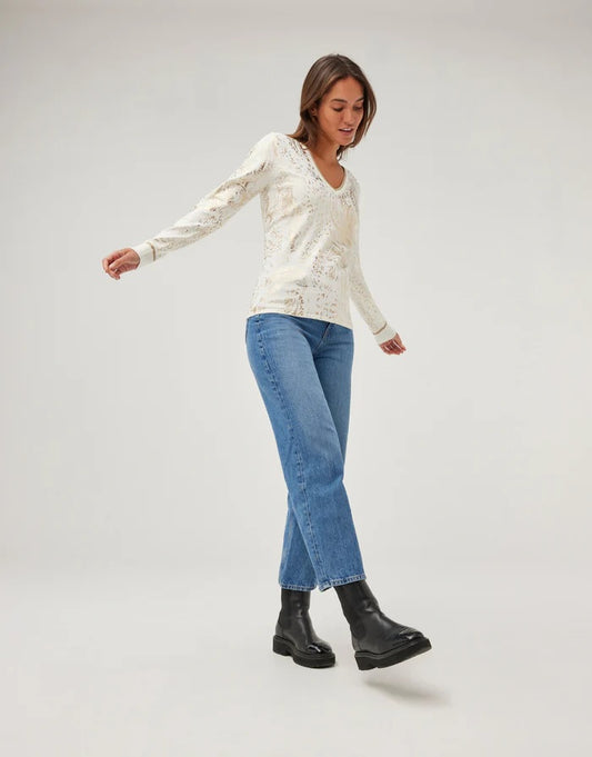 Mareva Gold Foil Print Jumper