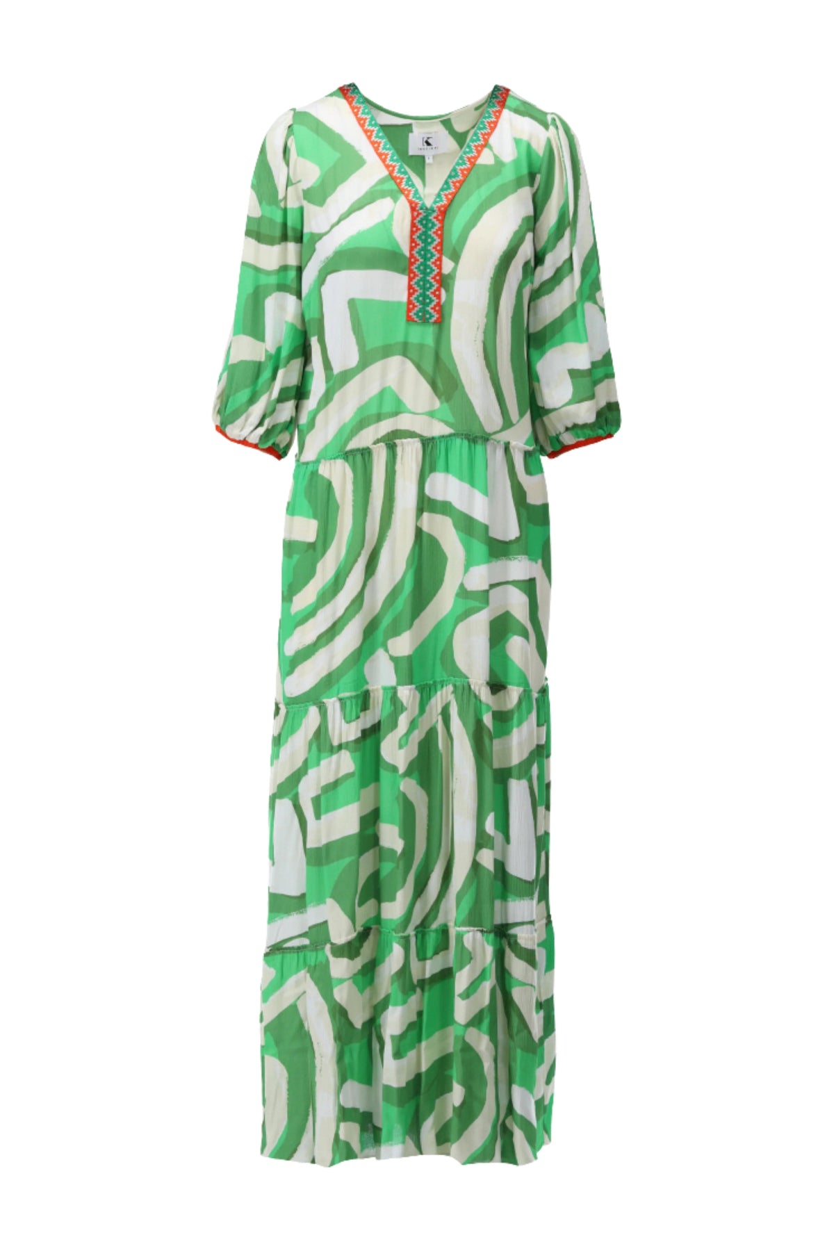 K-Design Green Abstract Print Maxi Dress