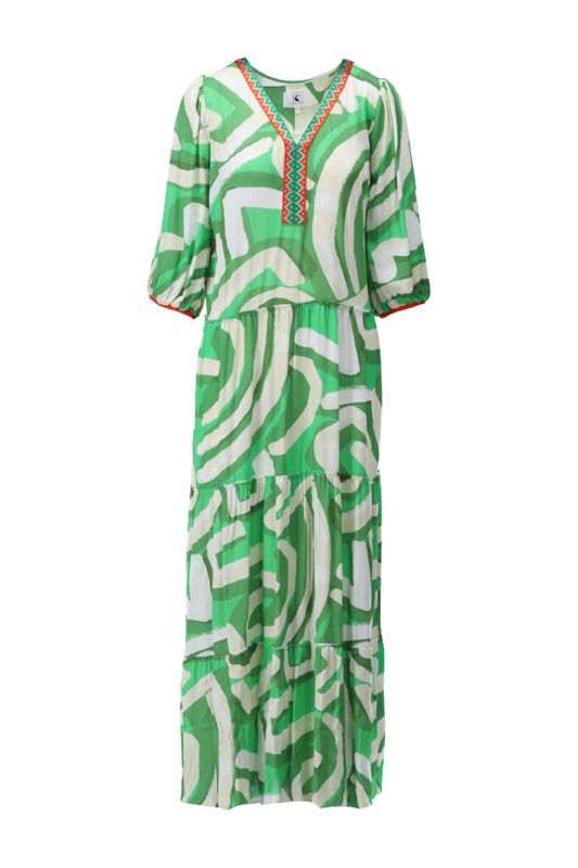 K-Design Green Abstract Print Maxi Dress