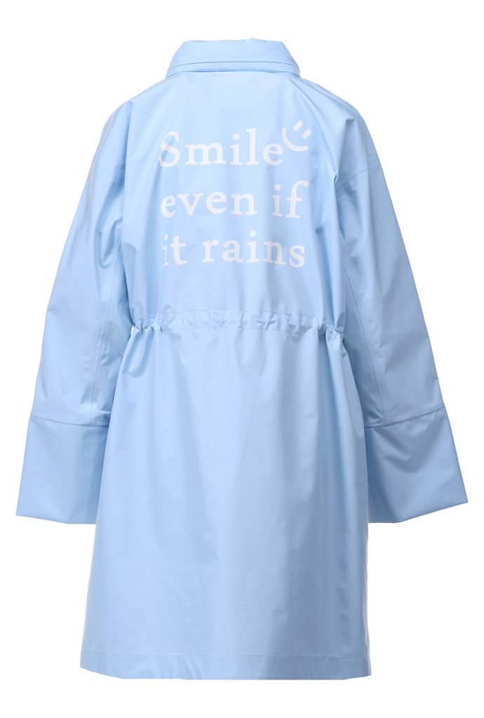 K-Design Sky Blue Longline Raincoat