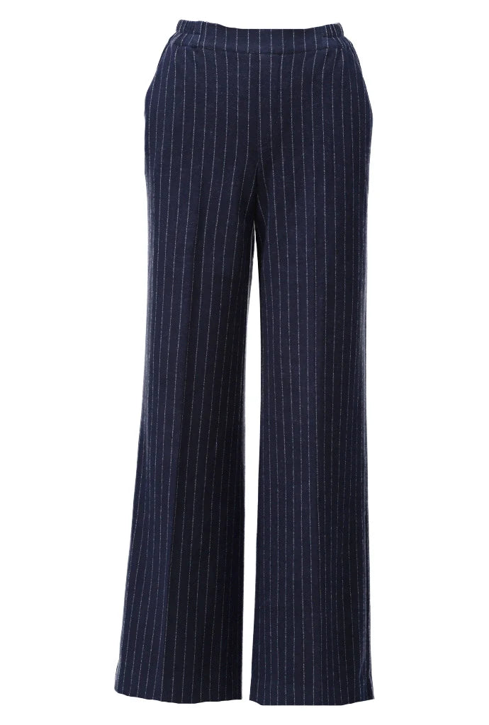 Pinstripe Wide-Leg Trouser