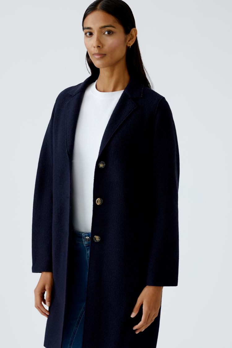 Classic Wool Coat in Dark Blue 5742