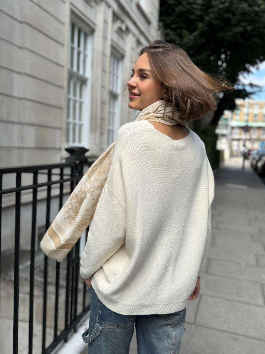 Oversized Soft-Knit V-Neck Jumper