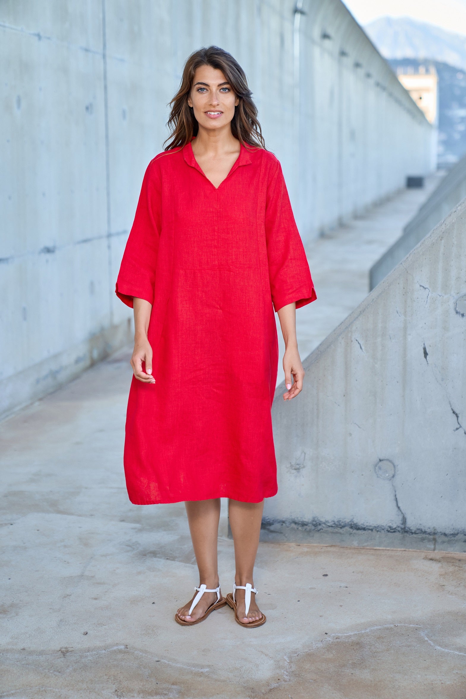 Kokomarina Folie Pure Linen Midi Dress KM1171