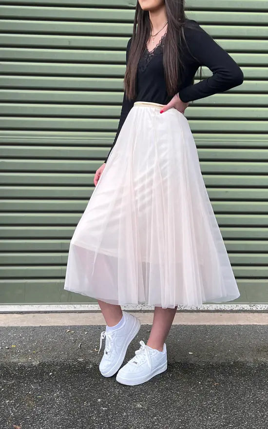 Tulle Midi Skirt