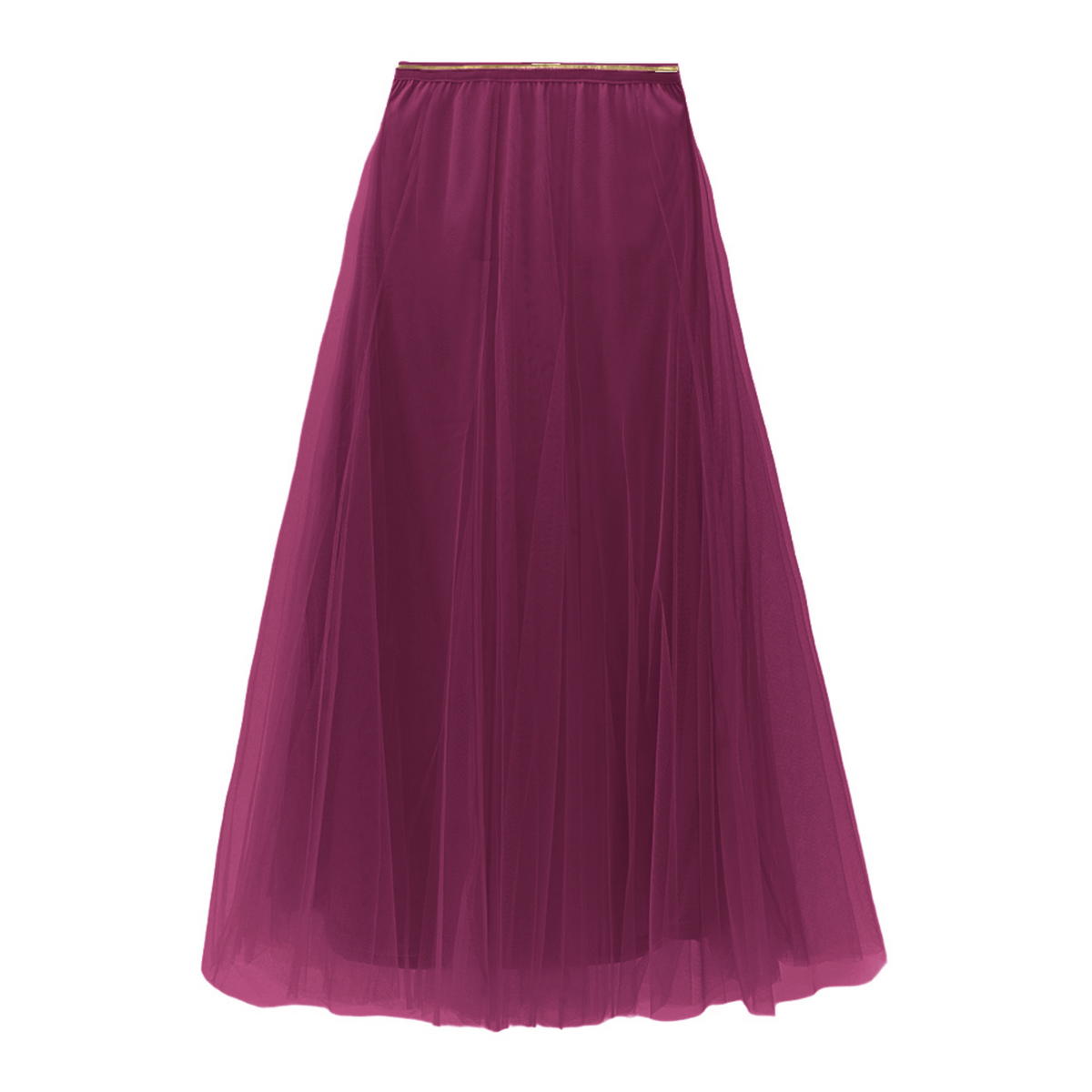 Plum Tulle Midi Skirt