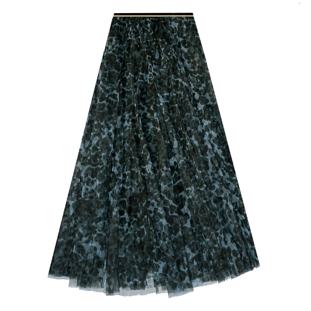 Leopard Print Tulle Midi Skirt - Lucindas on-line