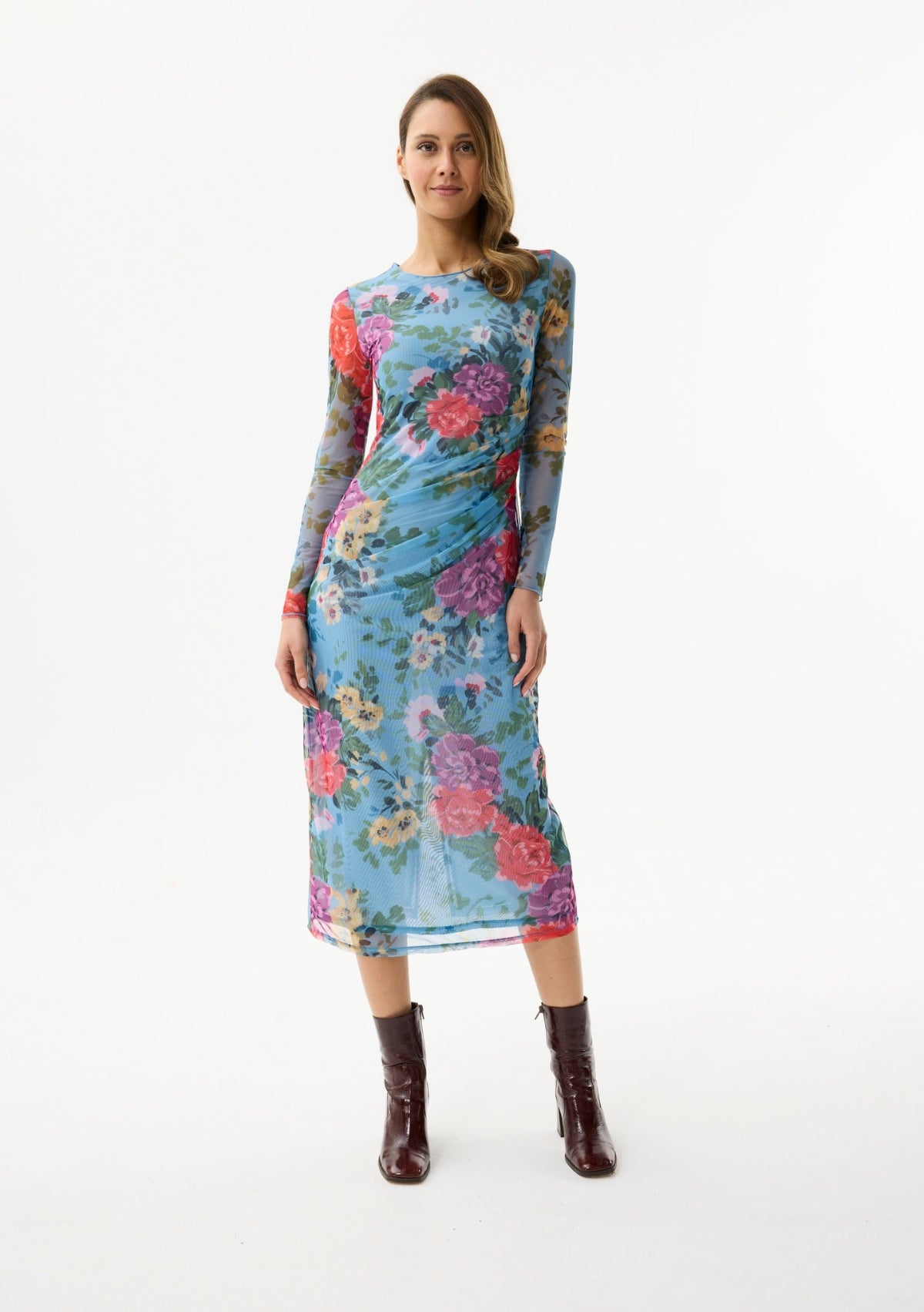 Leo& Ugo Floral Mesh Midi Dress Lucindas