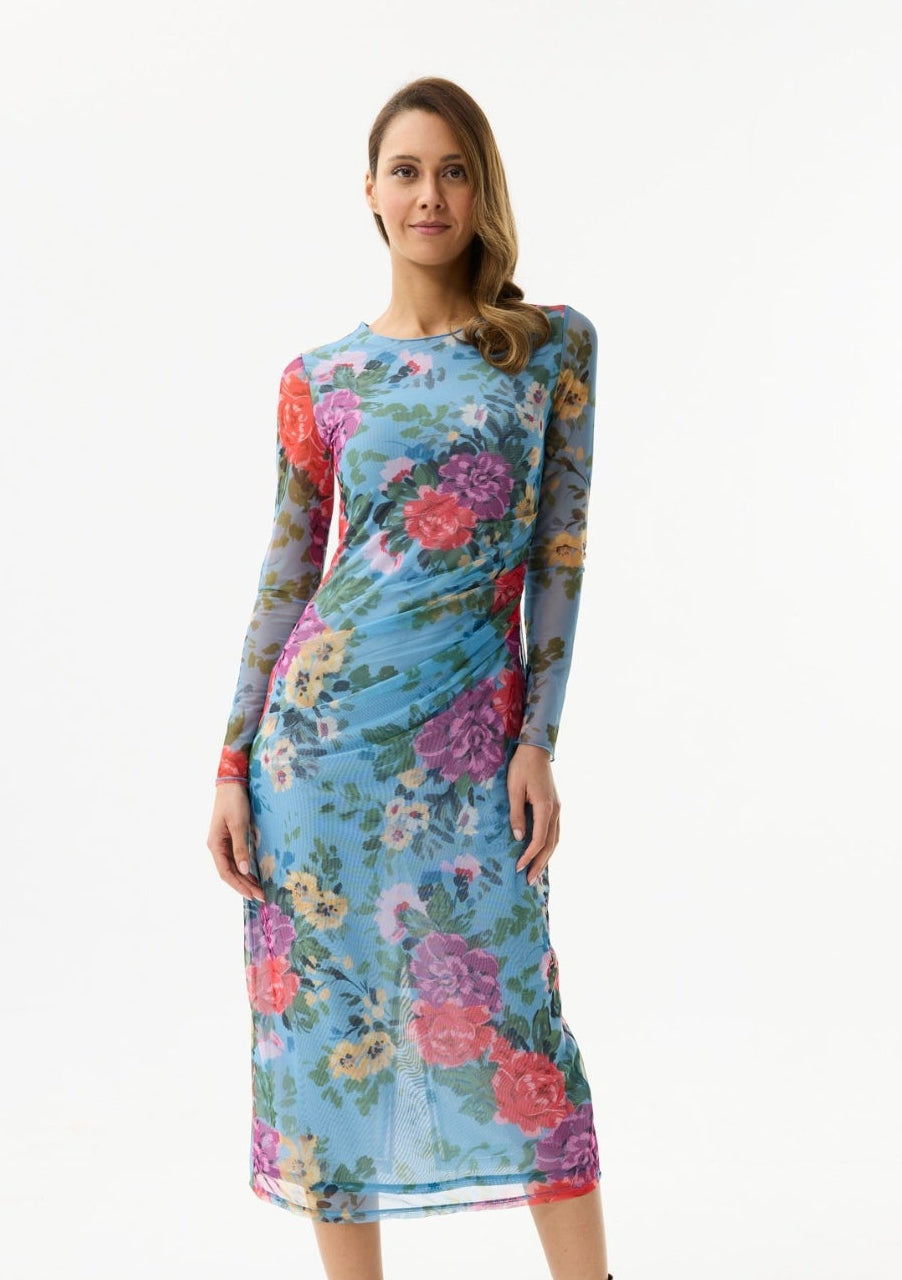 Leo& Ugo Floral Mesh Midi Dress Lucindas
