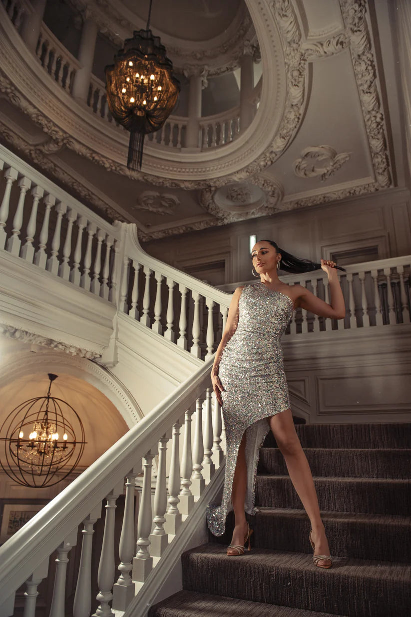 Lucindas Mimi Mermaid Silver Dress