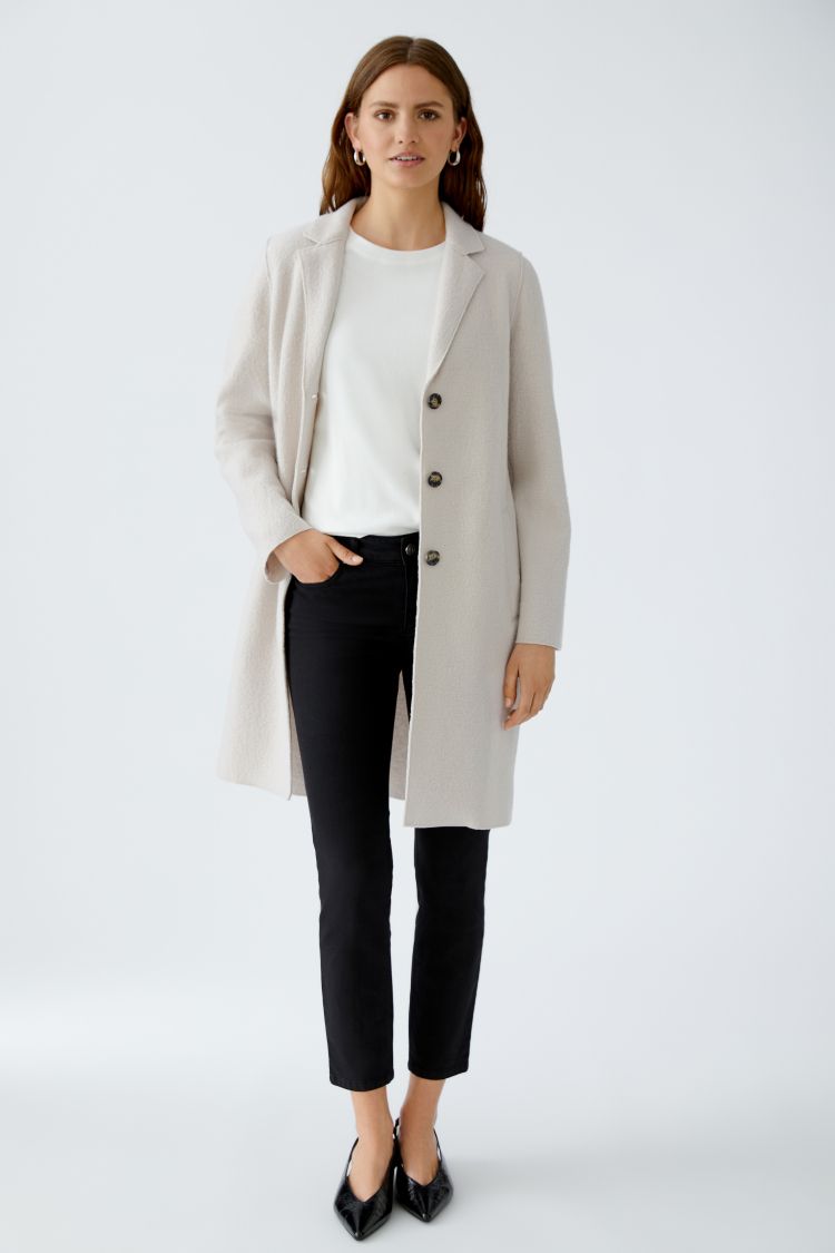 Classic Wool Coat in Stone (7063)