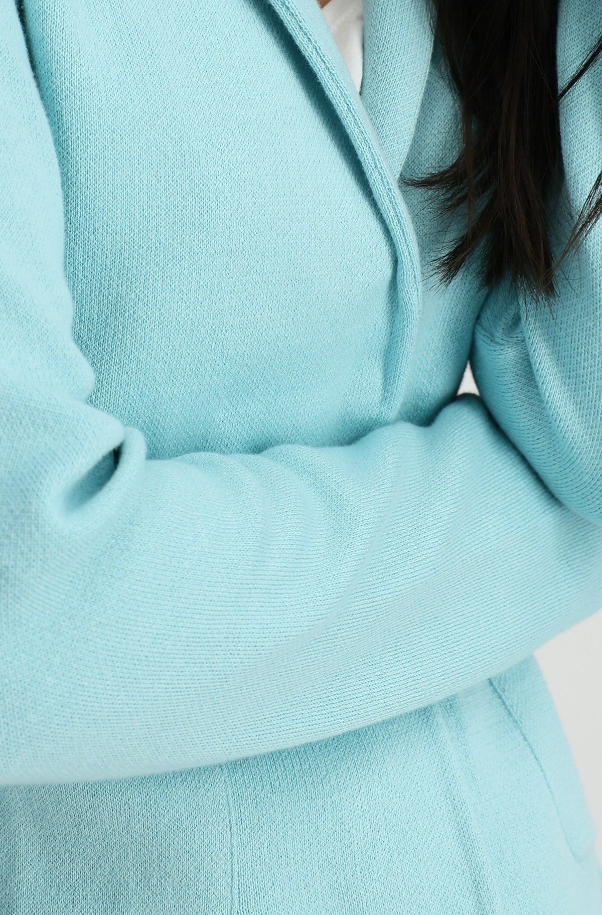 Monari Mint Knitted Cotton Blazer with pockets 408485