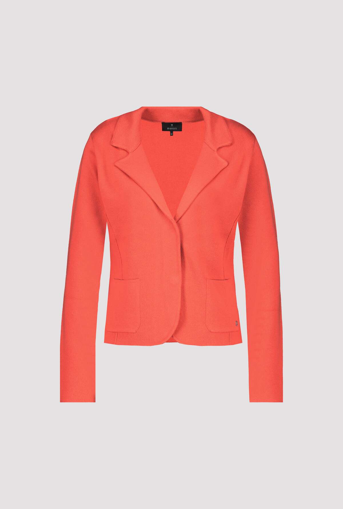 Monari Orange Knitted Cotton Blazer with pockets