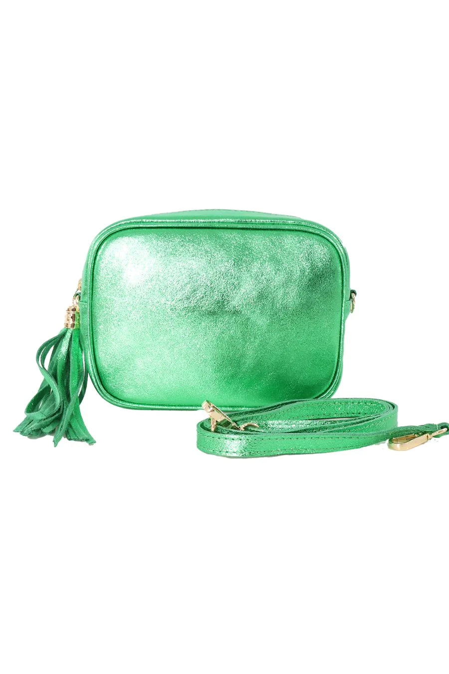 Silver Leather Camera Bag