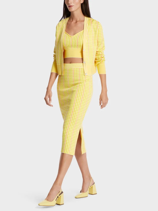 Marc Cain Check Pattern Knitted Pencil Skirt WC7107M33