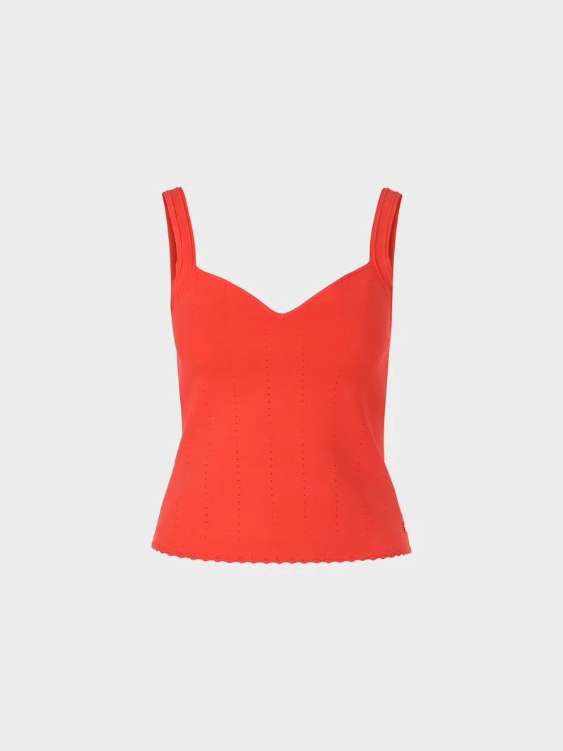 Pointelle Knitted Top with Heart Neckline XG61.01 M50