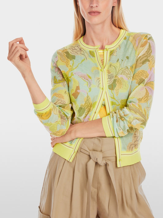 Marc Cain Vibrant floral print cotton mix twin set YC3916M28