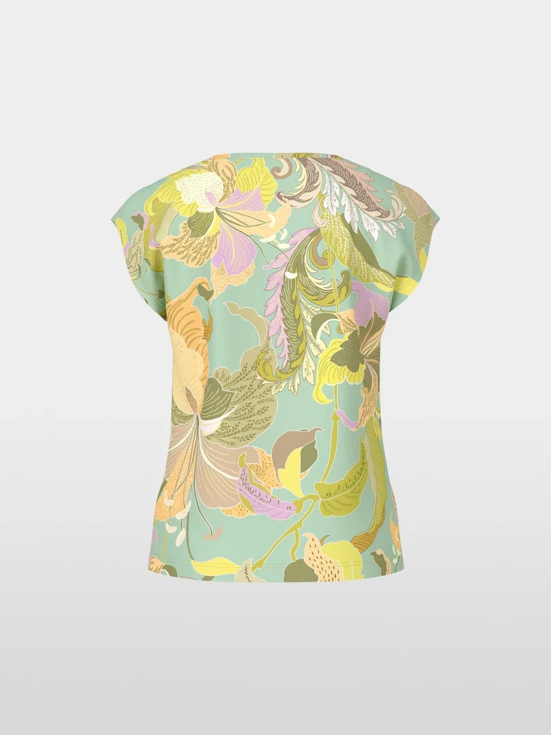 Marc Cain Exotic Leaf Motif Kimono Sleeves T-shirt YC4823J36