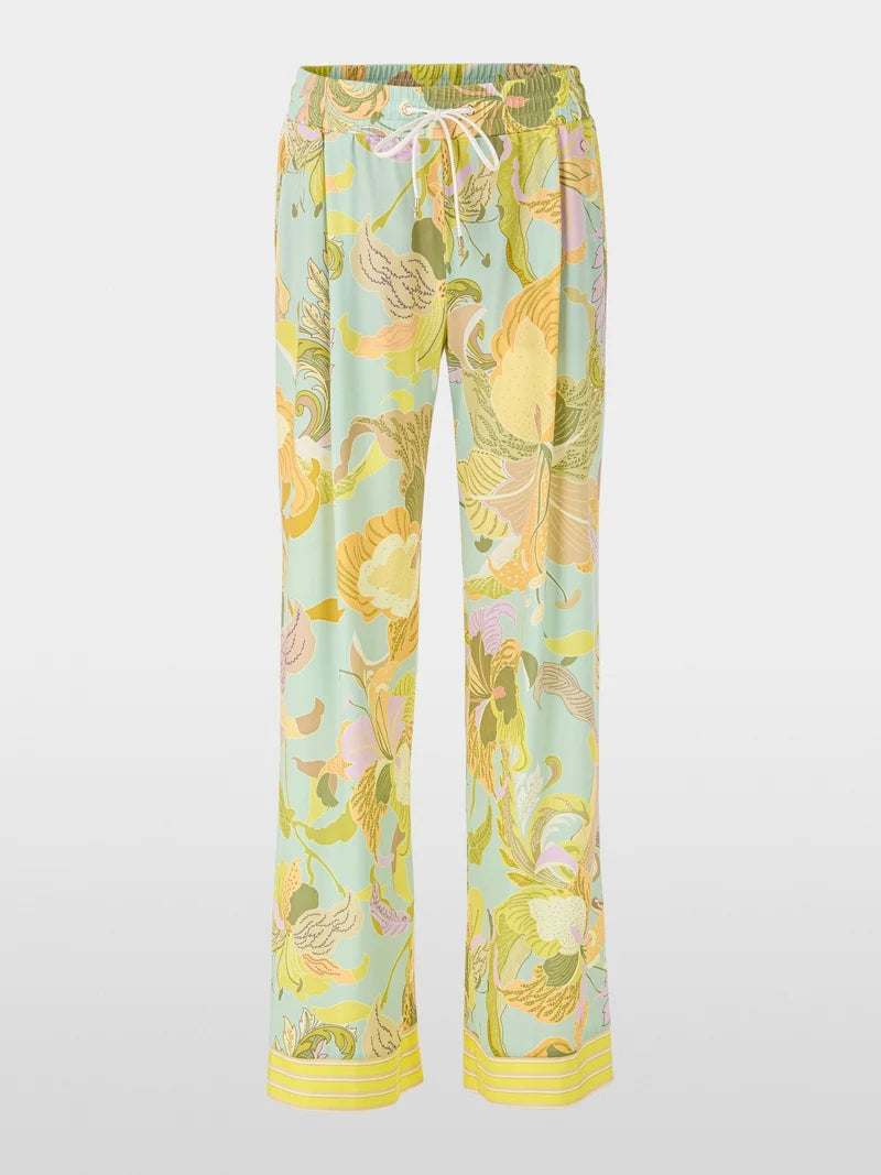 Marc Cain Exotic Floral Print Wide Leg Trousers YC8156J38