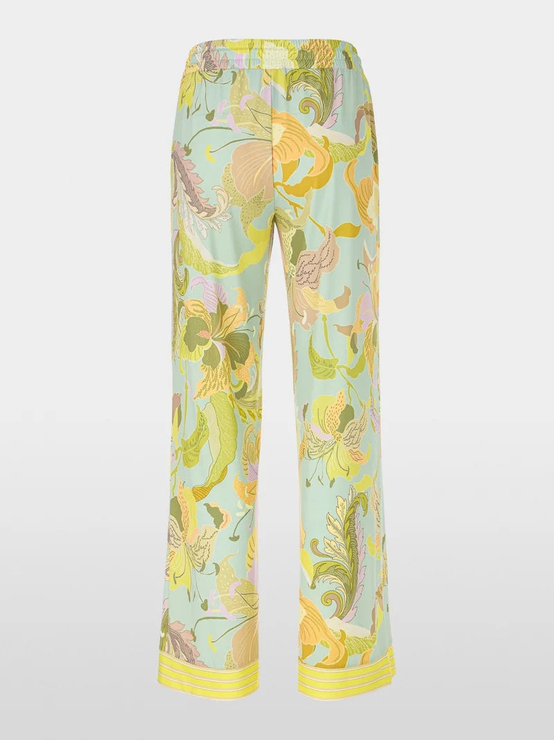Marc Cain Exotic Floral Print Wide Leg Trousers YC8156J38