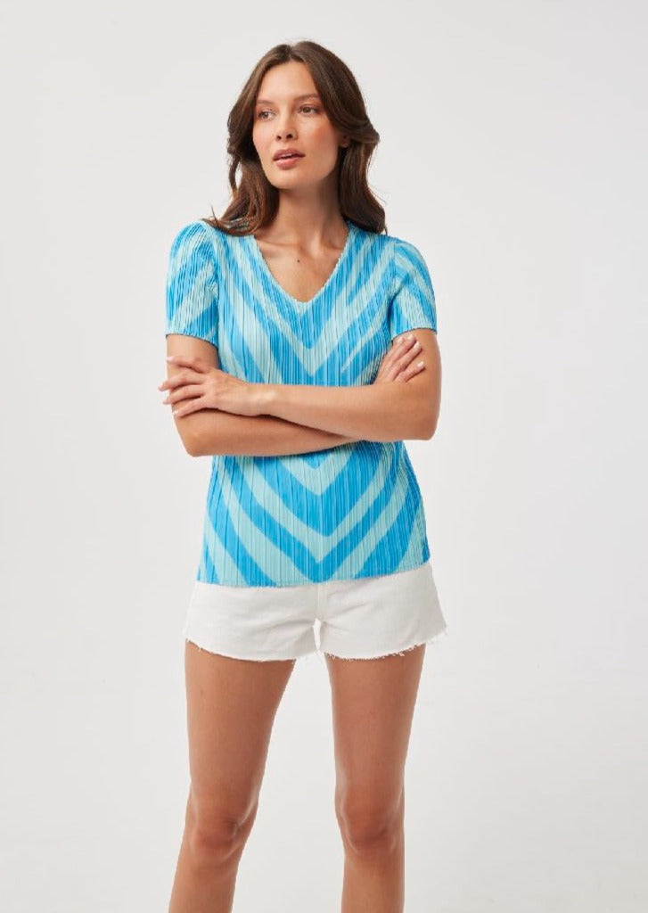 Chevron Pleated Top YE350