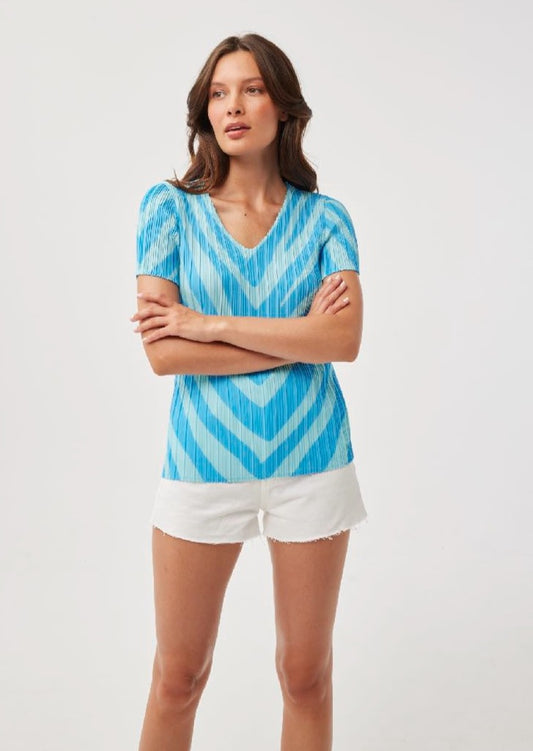 Chevron Pleated Top YE350