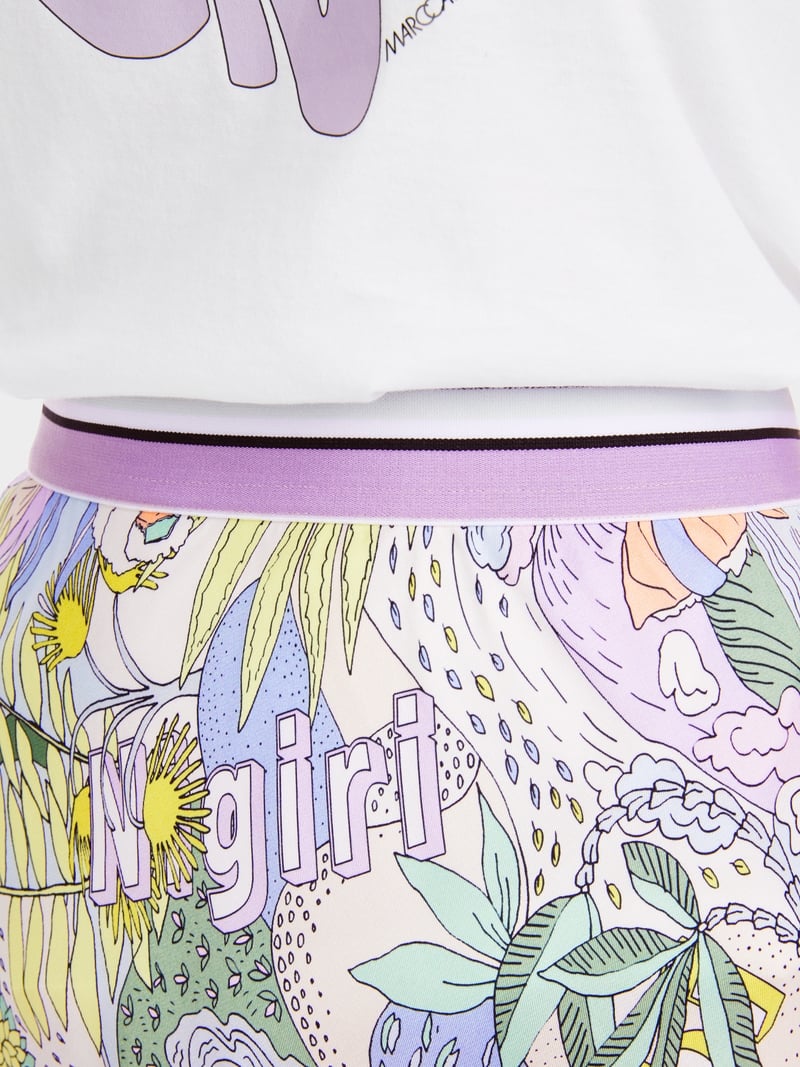 Marc Cain Sushi Floral Print Midi Skirt YS7110W50