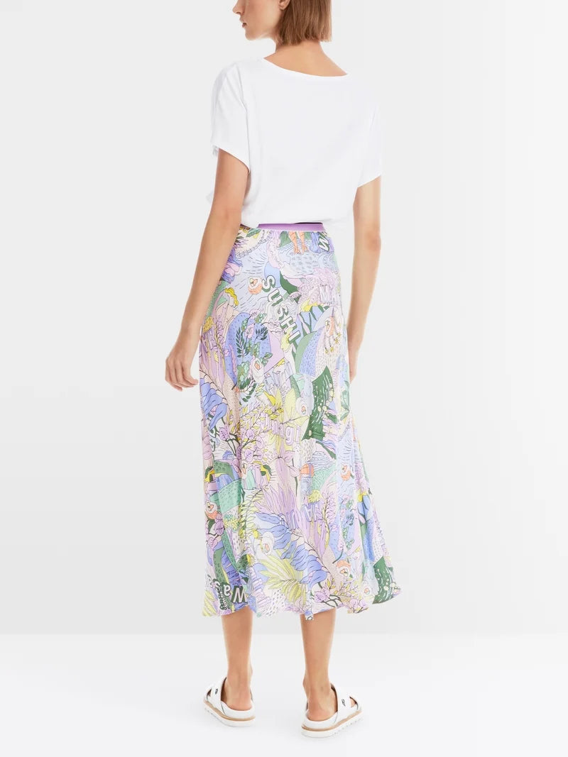 Marc Cain Sushi Floral Print Midi Skirt YS7110W50