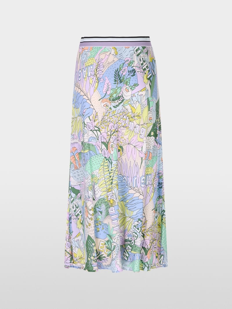 Marc Cain Sushi Floral Print Midi Skirt YS7110W50