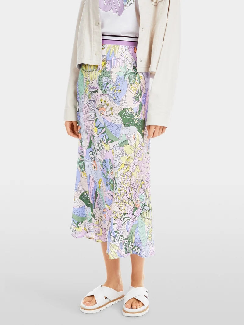 Marc Cain Sushi Floral Print Midi Skirt YS7110W50